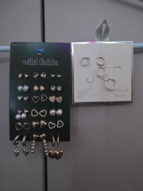 Target Wild Fable & New Day Rose Gold and Silver Earring Set